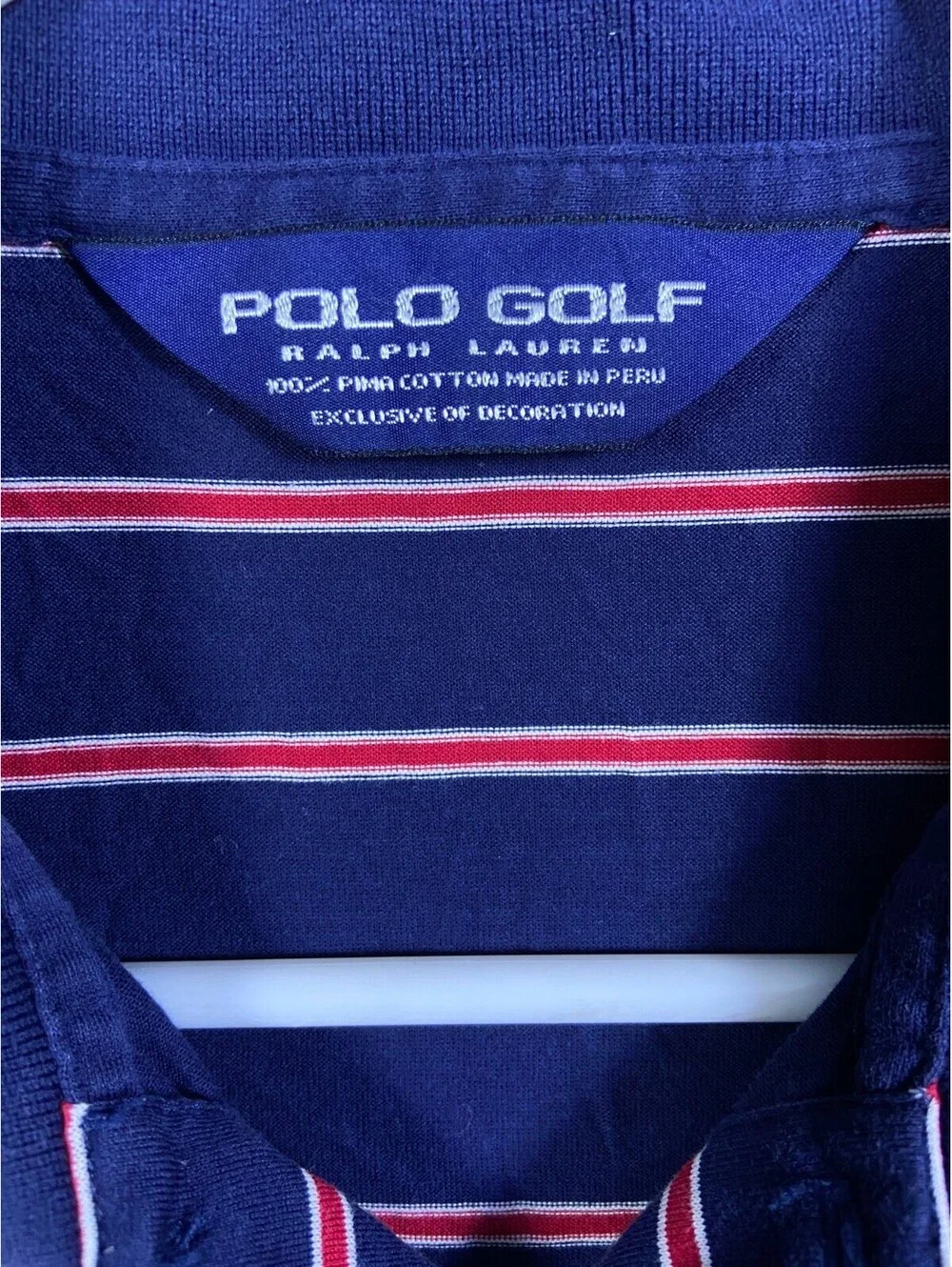 Ralph Lauren Polo Shirt Mens L Blue Pacific Coast Golf Club Pima Preppy Heritage